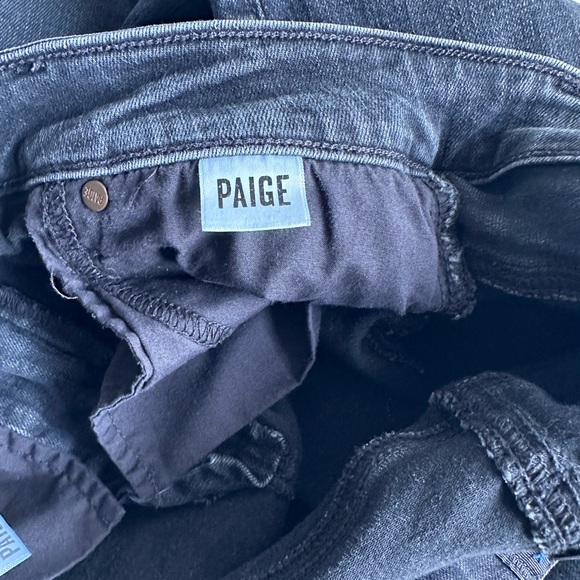 Paige High Rise Straight Ankle Jeans Black Stretch Denim Size 27 - Picture 12 of 12